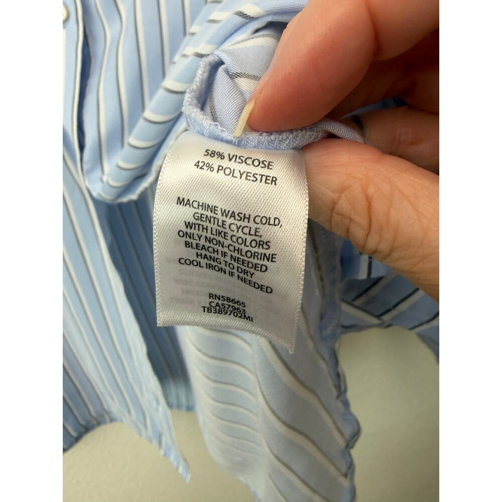 Treasure & Bond Blue Striped Boyfriend Shirt Womens XL - Picture 11 of 14
